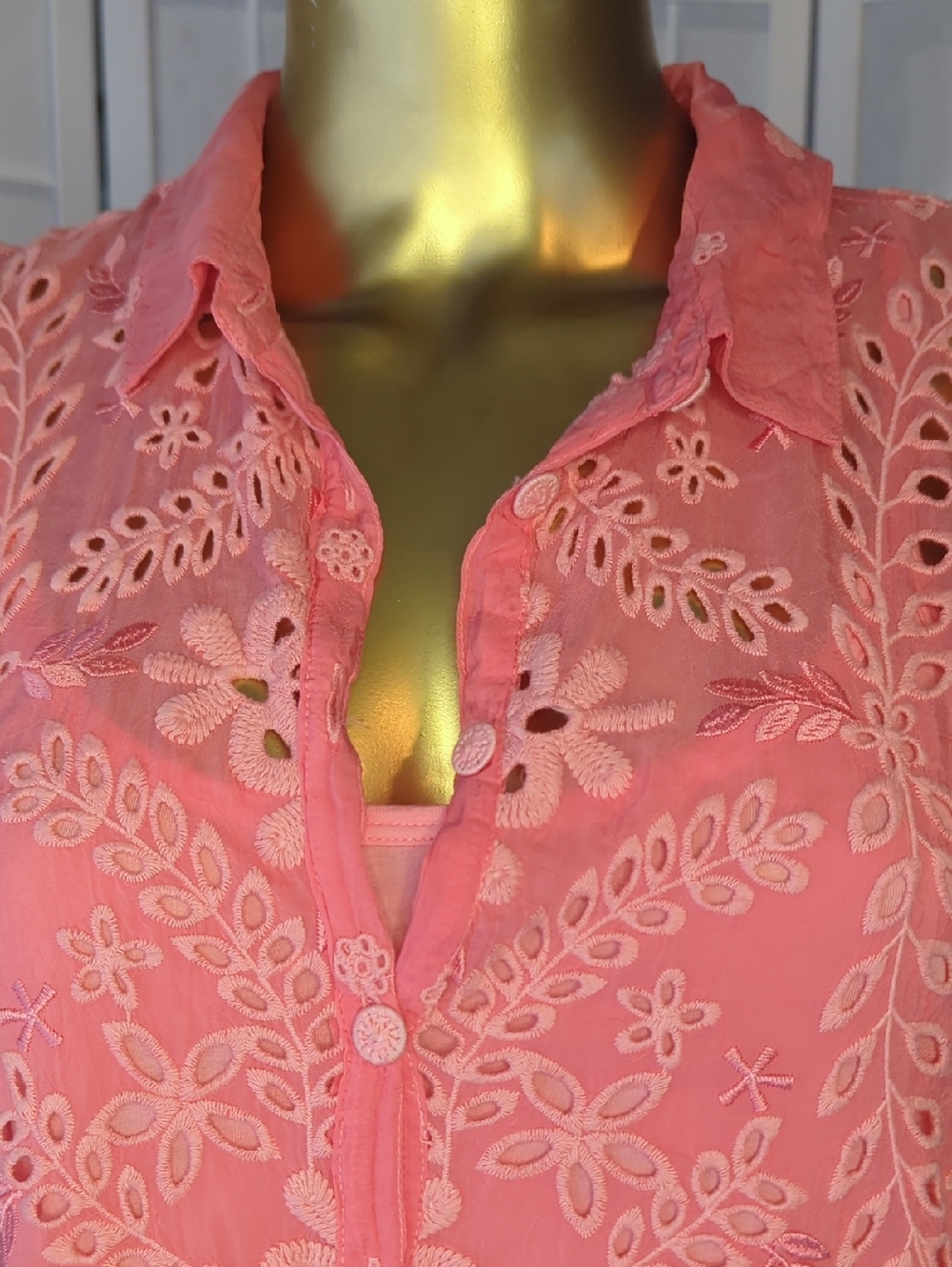 Johnny Was Malfi Dress Coral Embroidered - Picture 3 of 11